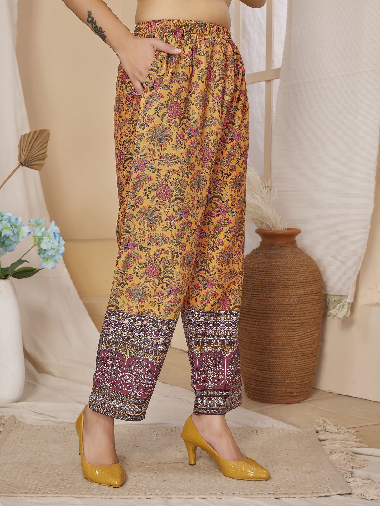 Mustard Floral Printed Co-Ords Set