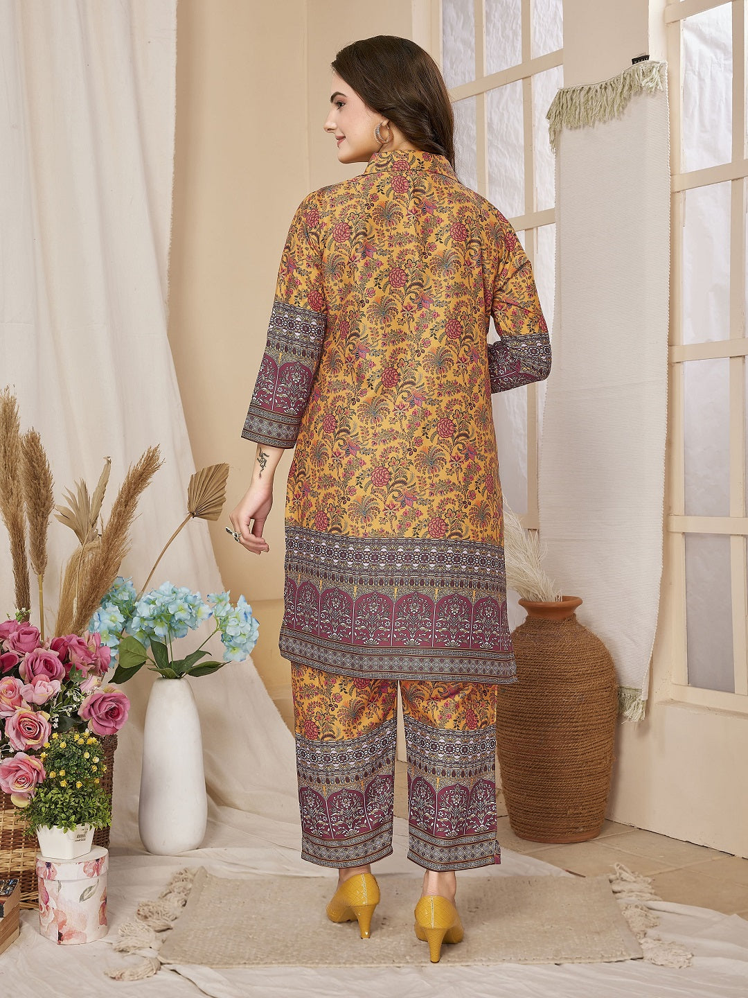 Mustard Floral Printed Co-Ords Set