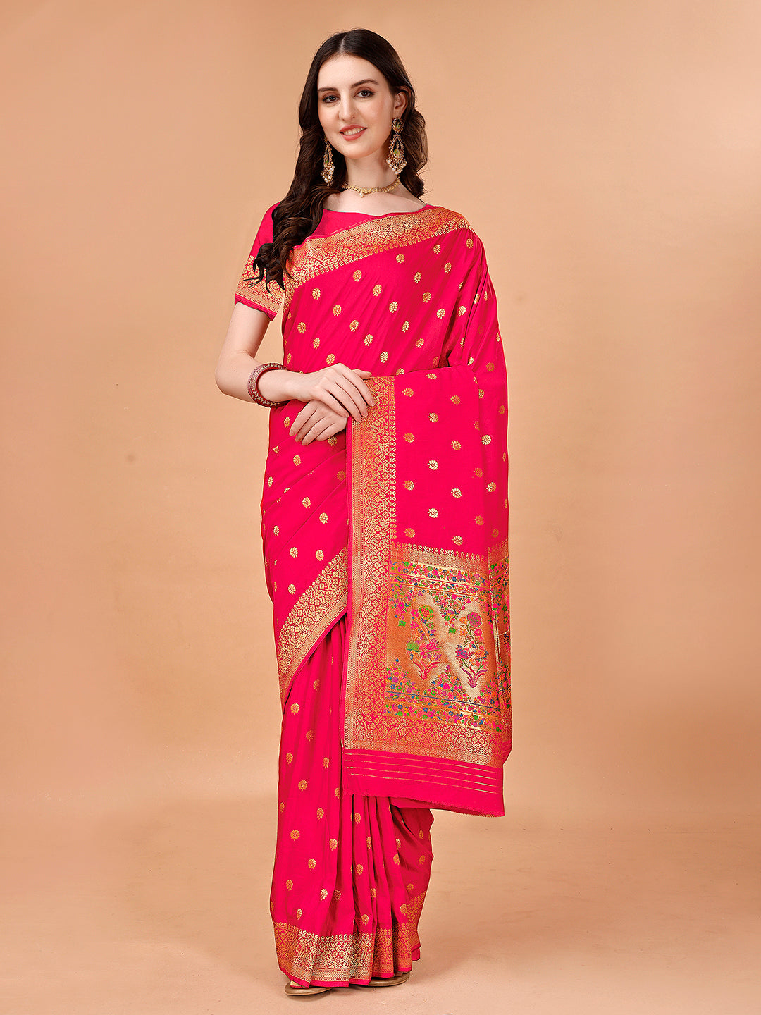 Chic Viscose Nylon Saree with Matching Blouse Piece: Effortless Elegance