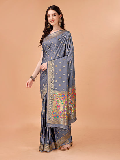 Chic Viscose Nylon Saree with Matching Blouse Piece: Effortless Elegance