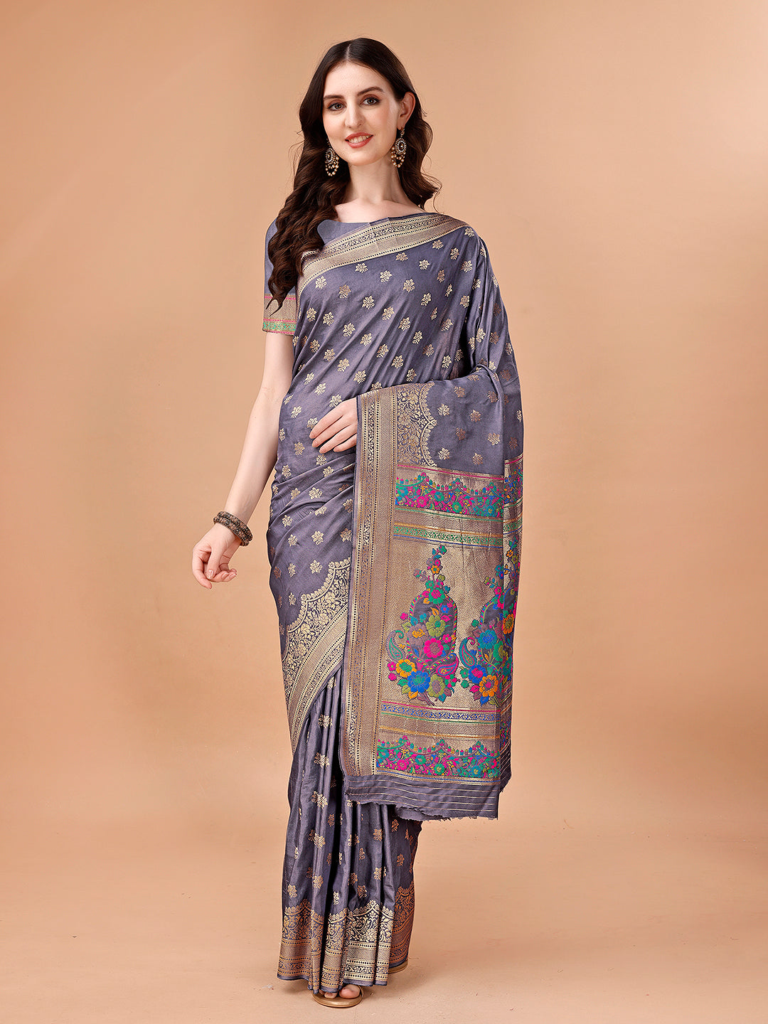 Stylish Nylon Viscose Saree with Coordinated Blouse Piece: Modern Elegance