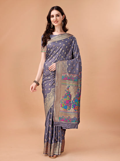 Stylish Nylon Viscose Saree with Coordinated Blouse Piece: Modern Elegance