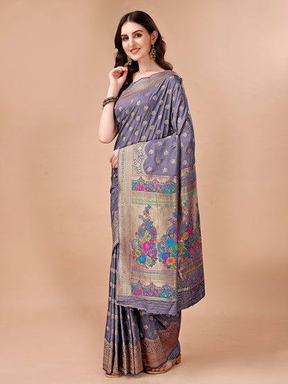 Stylish Nylon Viscose Saree with Coordinated Blouse Piece: Modern Elegance