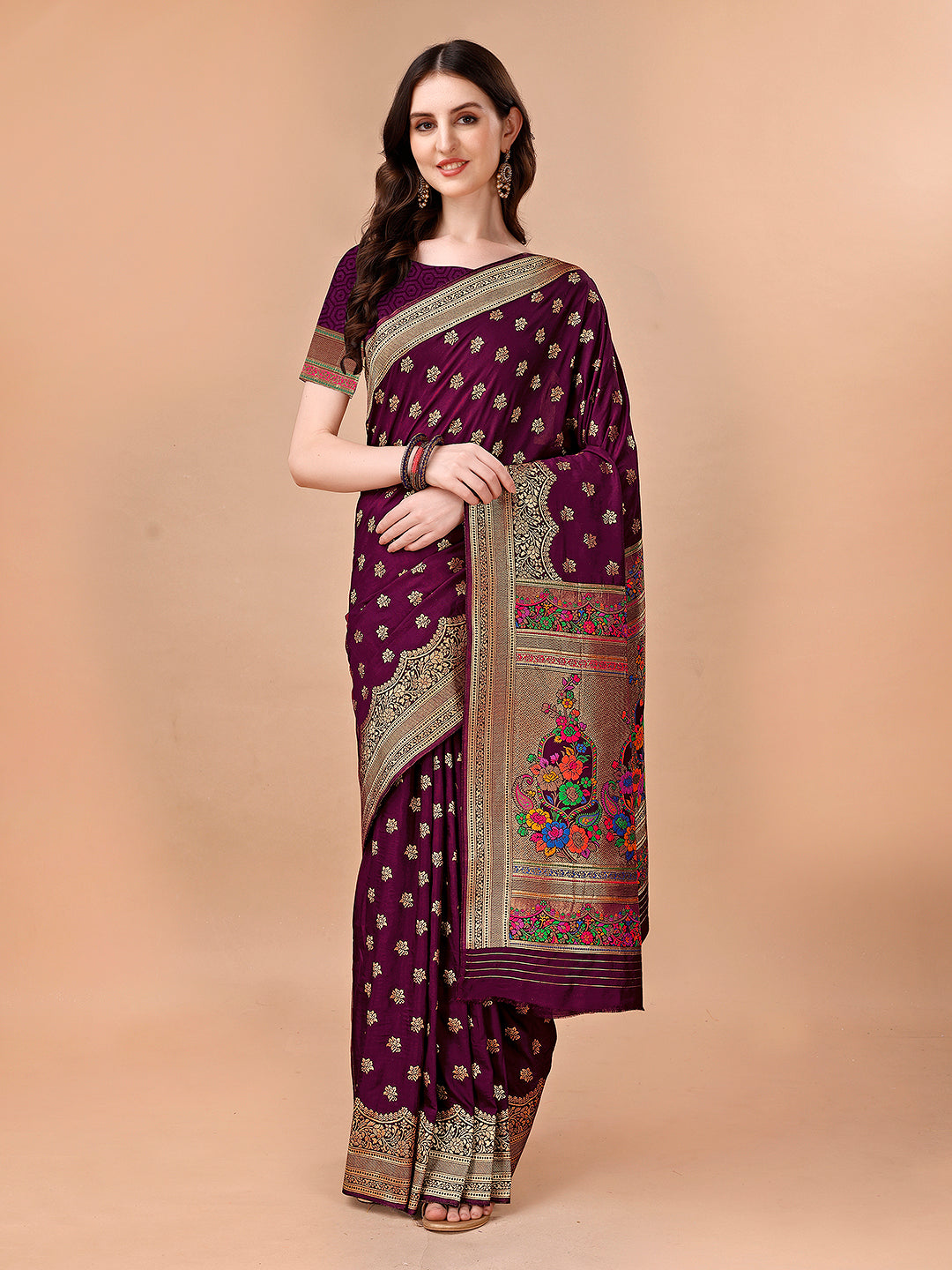 Stylish Nylon Viscose Saree with Coordinated Blouse Piece: Modern Elegance