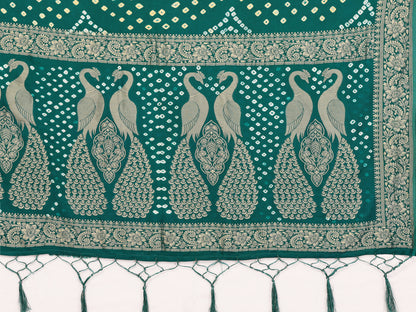 Rama Bandhej Bandhani Misco Gaji Peacock Saree