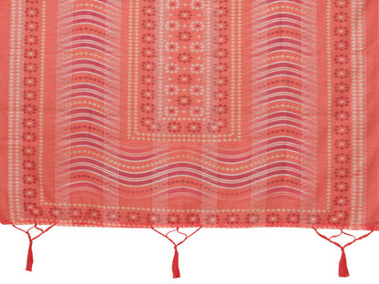 Pink Ethnic Motifs Woven Design Viscose Kurta set with Dupatta