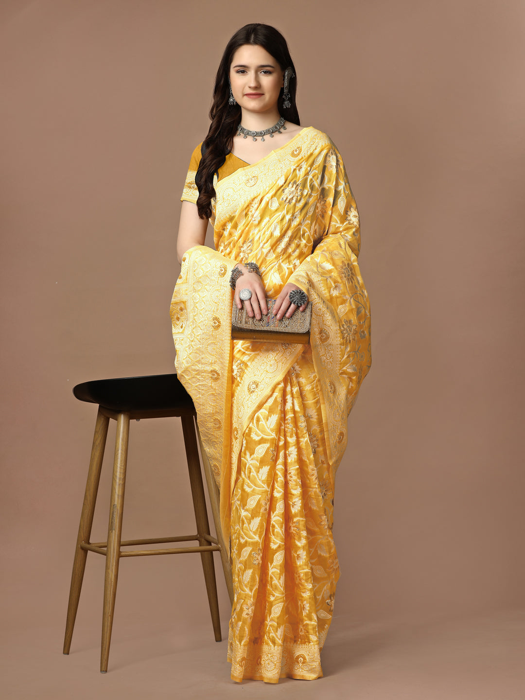 Elegant Poly Cotton Saree with Coordinated Blouse Piece